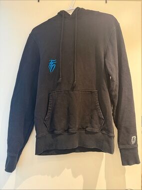 FFO Hoodie with Blue Embroidered Logo and Teddy on the back